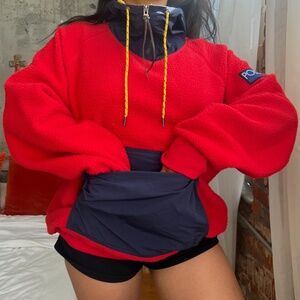 polo ralph lauren hi tech red fleece hoodie